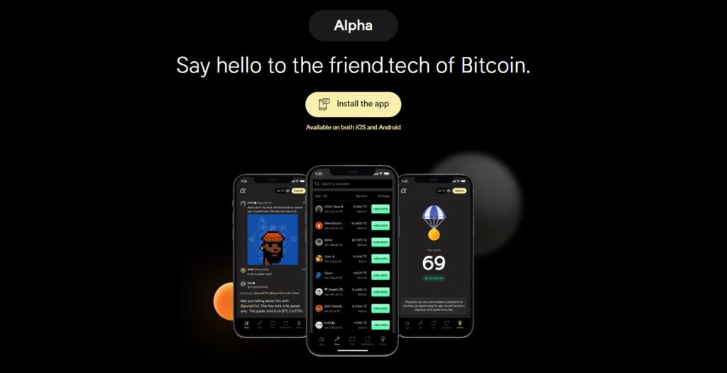 Alpha de bitcoin new city le concurrent de friends tech